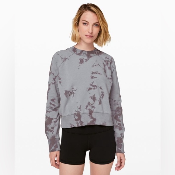 Lululemon Ready To Roll Crew Pullover Sweatshirt Sz 8 Shibori Dove Cement Gray - Picture 1 of 7